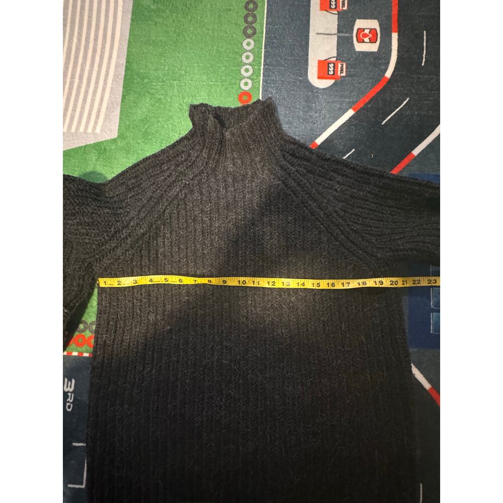 Lauren Ralph Lauren Alpaca Wool Blend Mock Neck  Chunky Sweater Gray Size M - Picture 5 of 5